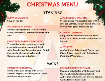 Italian Restaurant Aberdeen - Christmas Menu Deal
